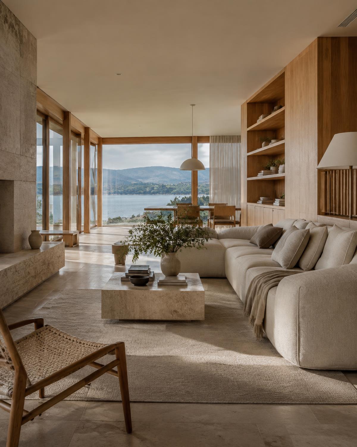 Interior luminoso de una vivienda contemporánea